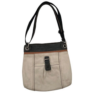 The Sak Crossbody Purse Hipster Bag Pebbled Leather Adjustable Canvas Strap